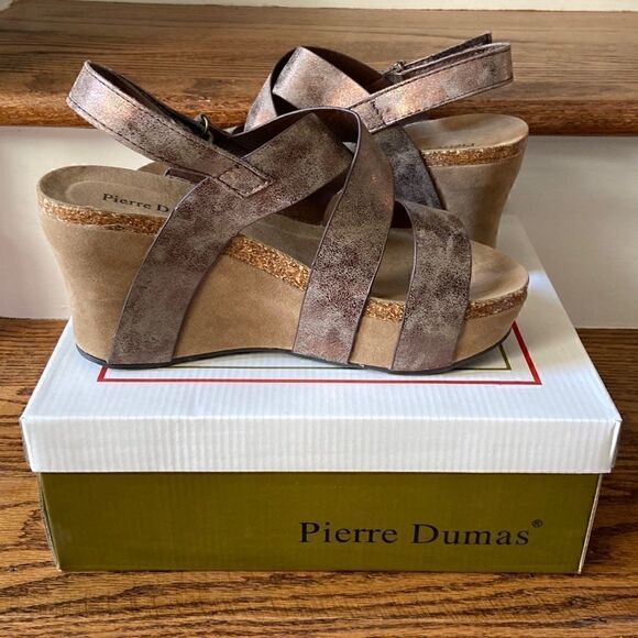 pierre Dumas Bronze Hester 5 Wedge - Size 10 - Picture 2 of 9